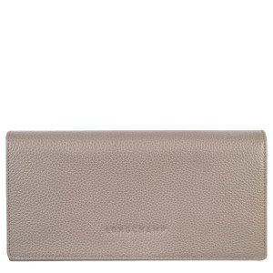 Beige Longchamp Le Foulonne Continental Women's Wallets | 67145-RJNZ