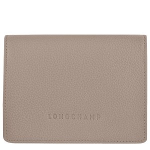 Beige Longchamp Le Foulonne Men's Wallets | 64738-MBIP