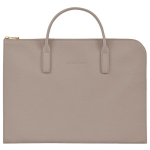 Beige Longchamp Le Foulonne S Men's Briefcase | 60419-ITEJ