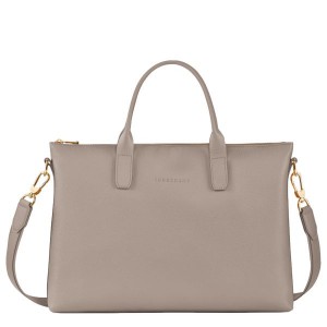 Beige Longchamp Le Foulonne S Men's Briefcase | 24503-JOEA