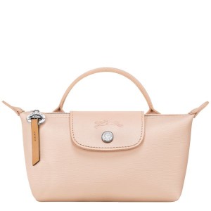 Beige Longchamp Le Pliage City With Handle Women's Pouches | 76201-CPJB