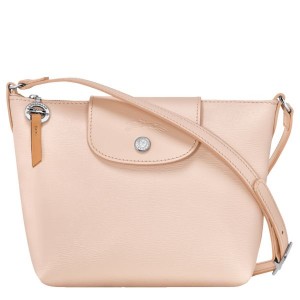 Beige Longchamp Le Pliage City XS Women's Crossbody Bags | 80629-VSMU