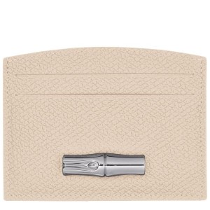 Beige Longchamp Roseau Women's Cardholders | 15403-FAUD