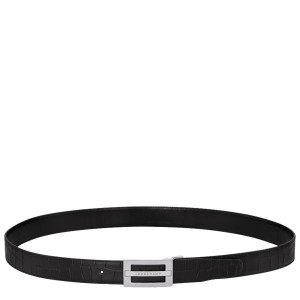 Black Longchamp Delta Box Men's Belts | 34059-CMDT