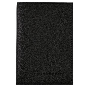 Black Longchamp Le Foulonne Men's Passport Holder | 28096-ZUMW