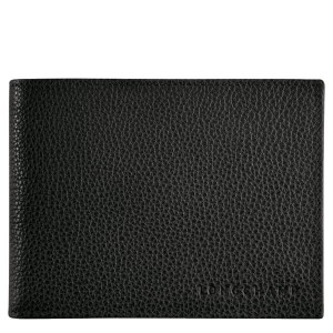 Black Longchamp Le Foulonne Men's Wallets | 48635-YHWA