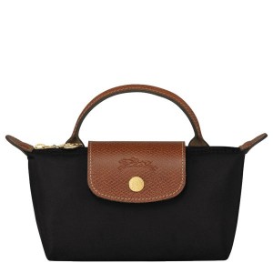 Black Longchamp Le Pliage Original With Handle Women's Pouches | 48371-UJGI