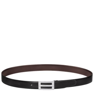 Black / Beige Longchamp Delta Box Men's Belts | 74086-SQHL