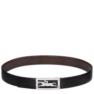 Black / Beige Longchamp Delta Box Men's Belts | 63204-HYEG