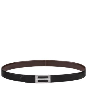 Black / Beige Longchamp Delta Box Men's Belts | 47051-JLHX