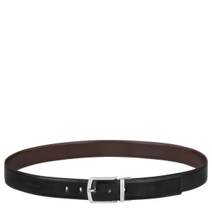 Black / Beige Longchamp Delta Box Men's Belts | 83960-VYOP