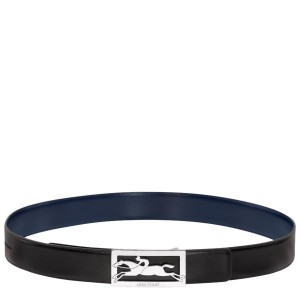 Black / Navy Longchamp Delta Box Men's Belts | 74359-KDAZ