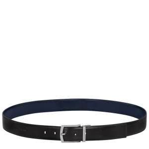 Black / Navy Longchamp Delta Box Men's Belts | 24371-SFEH