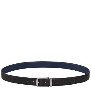 Black / Navy Longchamp Le Foulonne Men's Belts | 29346-OJRY