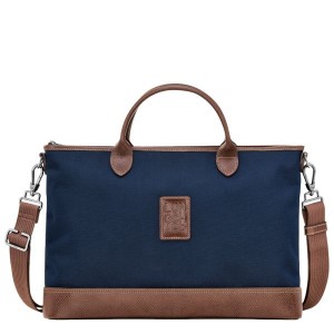 Blue Longchamp Boxford S Men's Briefcase | 76439-OLZG