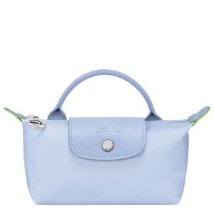 Blue Longchamp Le Pliage With Handle Men's Pouches | 03571-KLBU