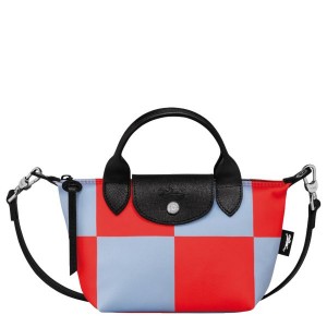 Blue / Red Longchamp Le Pliage Collection XS Men's Handbag | 07836-OHBU