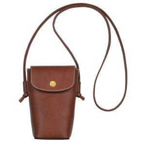 Brown Longchamp Epure With Leather Lace Women's Phone Case | 31872-JRWE