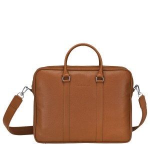 Brown Longchamp Le Foulonne M Men's Briefcase | 72914-DYMS