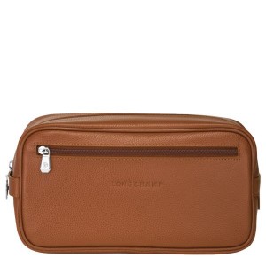 Brown Longchamp Le Foulonne Men's Toiletry Bags | 32651-SYEX