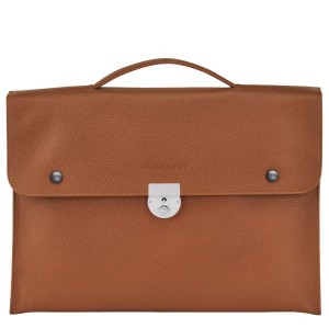 Brown Longchamp Le Foulonne S Men's Briefcase | 25194-GQUI