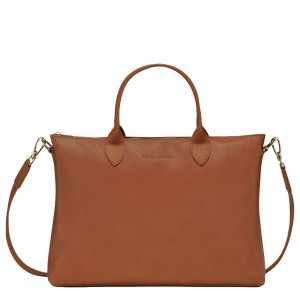 Brown Longchamp Le Foulonne S Men's Briefcase | 71062-DMZJ