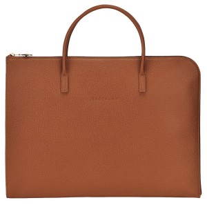 Brown Longchamp Le Foulonne S Women's Briefcase | 58932-HCNY