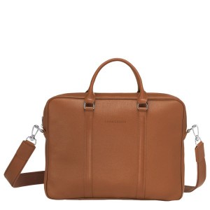 Brown Longchamp Le Foulonne XS Men's Briefcase | 82375-CYDM