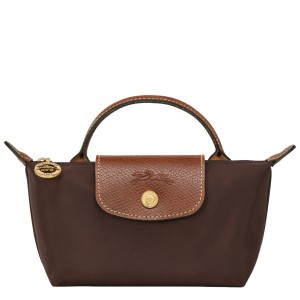 Brown Longchamp Le Pliage Original With Handle Men's Pouches | 89017-BKDQ