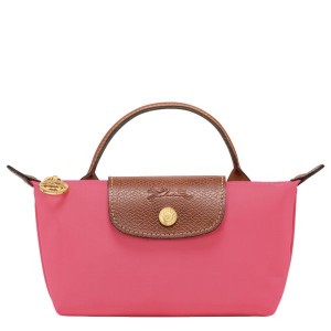 Brown / Pink Longchamp Le Pliage Original With Handle Women's Pouches | 23964-OTSJ