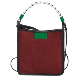 Burgundy / Black / Green Longchamp Le Foulonne S Men's Crossbody Bags | 75243-STIU