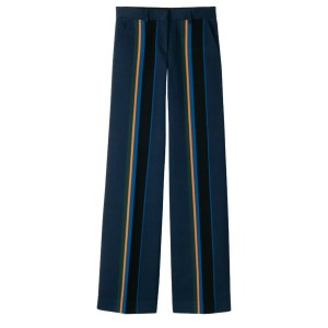 Deep Blue Longchamp Gabardine Women's Trousers | 12473-QXYG