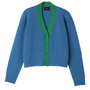 Deep Blue Longchamp Knit Women's Cardigan | 98215-ENQG