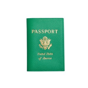 Gold / Green Longchamp Le Foulonne Men's Passport Holder | 02648-PATD