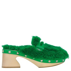 Green Longchamp La Cigale Clogs Women's Sandals | 69250-WPEV