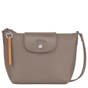 Grey Brown Longchamp Le Pliage City XS Women's Crossbody Bags | 87601-GNZW