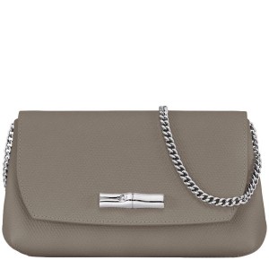 Grey Longchamp Roseau Clutch Women's Crossbody Bags | 39578-UKWY