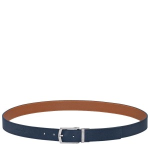 Navy Longchamp Le Foulonne Men's Belts | 93416-FMJY