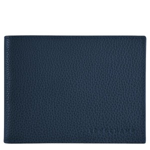 Navy Longchamp Le Foulonne Men's Wallets | 60741-HKJT