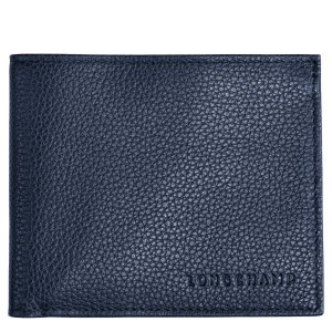 Navy Longchamp Le Foulonne Men's Wallets | 32749-WKXZ