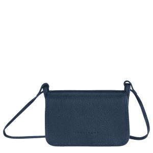 Navy Longchamp Le Foulonne On Chain Women's Crossbody Bags | 62381-UMCE