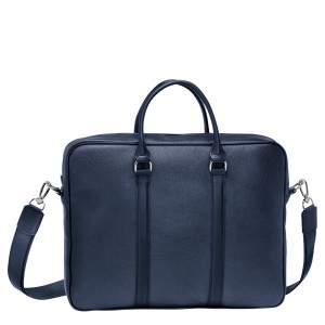 Navy Longchamp Le Foulonne S Men's Briefcase | 41253-QTOM