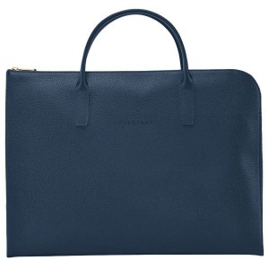 Navy Longchamp Le Foulonne S Men's Briefcase | 95084-FULM