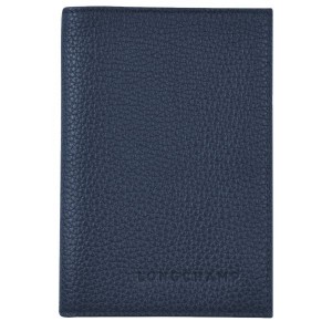 Navy Longchamp Le Foulonne Women's Passport Holder | 48561-NBDP