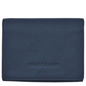 Navy Longchamp Le Foulonne Women's Wallets | 68501-LBQJ