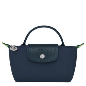 Navy Longchamp Le Pliage With Handle Men's Pouches | 81437-XNYJ