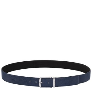 Navy / Black Longchamp Le Foulonne Men's Belts | 08367-BFSA