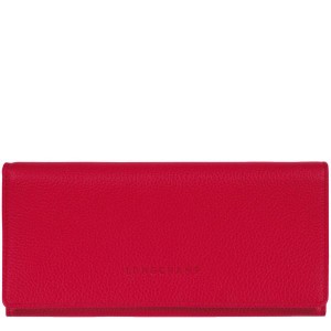 Red Longchamp Le Foulonne Continental Women's Wallets | 39218-FMBP