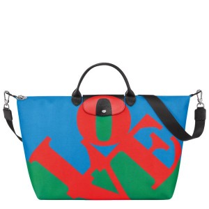 Red Longchamp Robert Indiana Men's Travel Bags | 90835-HENF