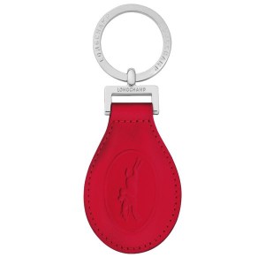 Silver / Red Longchamp Le Foulonne Men's Key Rings | 93216-YUTX